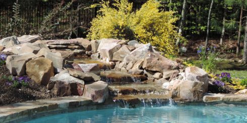 Lombardo Pools Outside Oasis Water Feature