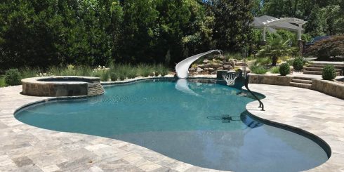 Lombardo Pools Free Form Pool With Slide